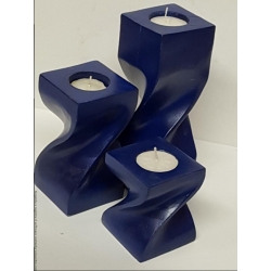 Set 3 pezzi porta candele in legno