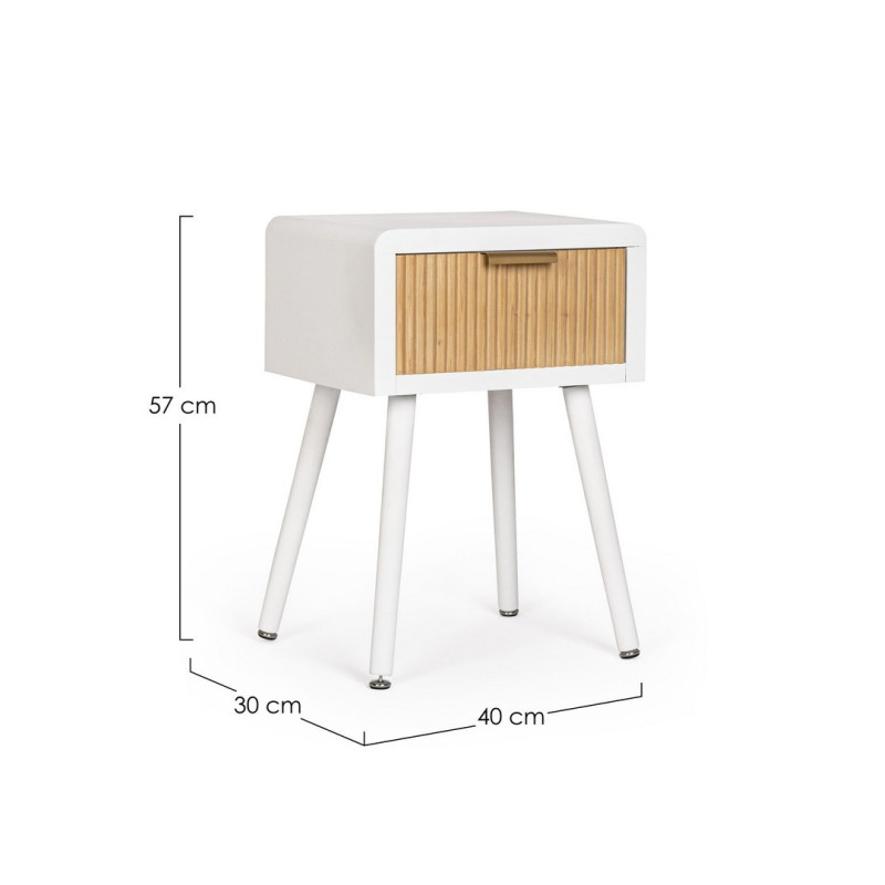COMODINO 1C CHARLEY BIANCO-NAT COMODINO 1C CHARLEY BIANCO-NAT
