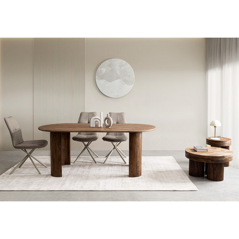 TAVOLO ORLANDO OV BROWN 210X100