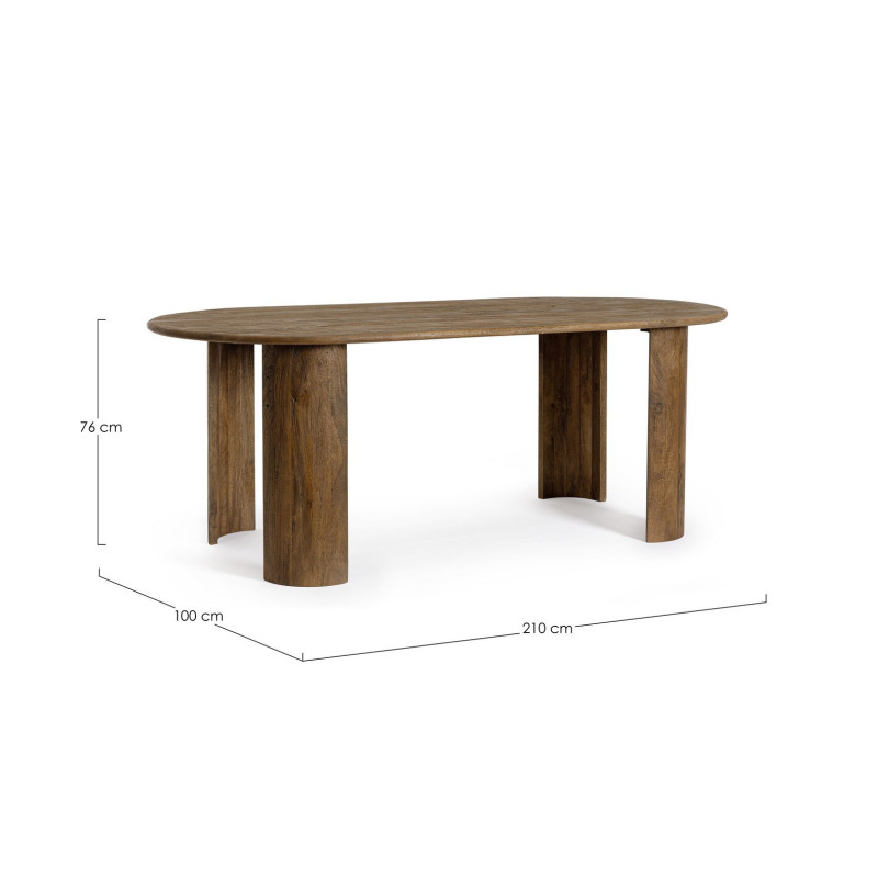 TAVOLO ORLANDO OV BROWN 210X100