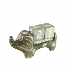 CALENDARIO IN LEGNO ELEFANTE