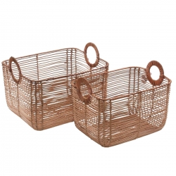 Cesto Rattan spiral ovale